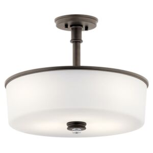 Joelson 3-Light LED Pendant with Semi-Flush in Olde Bronze