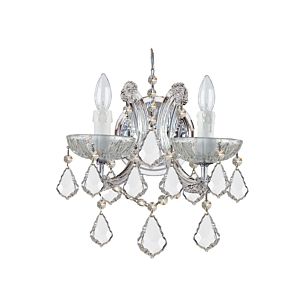 Crystorama Maria Theresa 2 Light 13 Inch Wall Sconce in Polished Chrome with Clear Swarovski Strass Crystals