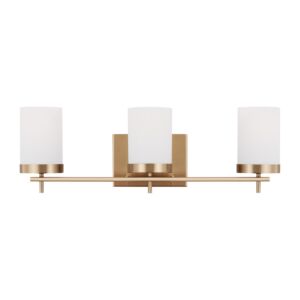 Zire 3-Light Bathroom Vanity Light in Satin Brass