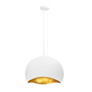 Baleia 3-Light Pendant in White And Gold Foil