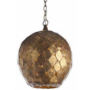 Arteriors Osgood 14 Inch Pendant in Gold Leaf