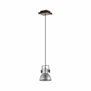 Barnstaple 1-Light Pendant in Distresesd Zinc and Black