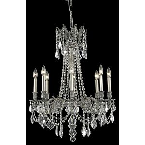 Rosalia 8-Light Chandelier in Pewter