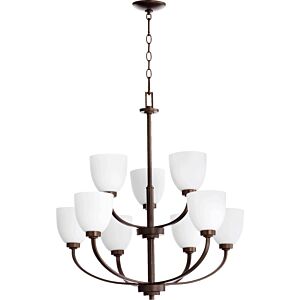 Reyes 9-Light Chandelier in Oiled Bronze