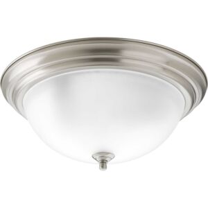 Dome Glass - Etched 3-Light Flush Mount in Brushed Nickel