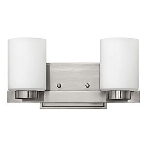 Hinkley Miley 2-Light Bathroom Vanity Light In Brushed Nickel