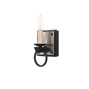 Laramie 1-Light Bathroom Vanity Light in Black Iron