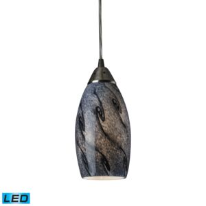 Galaxy 1-Light LED Mini Pendant in Satin Nickel