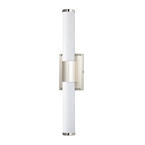 Optic 1-Light LED Bathroom Vanity Light in Satin Nickel