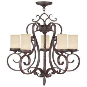 Millburn Manor 5-Light Chandelier in Hand Applied Imperial Bronze