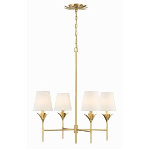 Broche 4-Light Chandelier in Antique Gold