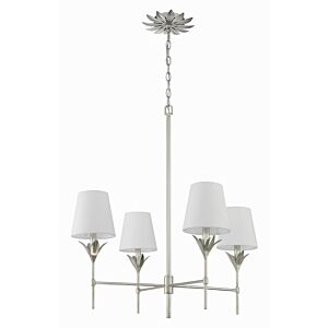 Broche 4-Light Chandelier in Antique Silver