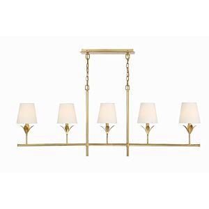 Broche 5-Light Chandelier in Antique Gold