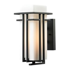 Croftwell 1-Light Outdoor Wall Sconce in Textured Matte Black