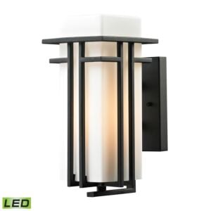 Croftwell 1-Light LED Outdoor Wall Sconce in Textured Matte Black