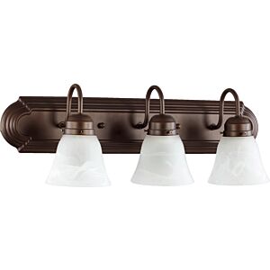 5094 Vanities 3-Light Bathroom Vanity Light in Oiled Bronze w with Faux Alabaster