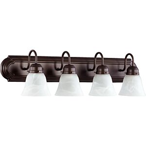 5094 Vanities 4-Light Bathroom Vanity Light in Oiled Bronze w with Faux Alabaster