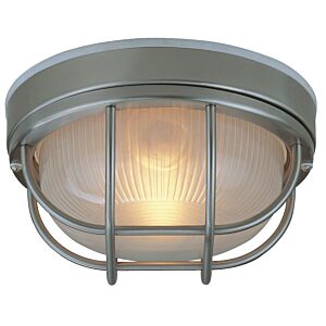 Bulkheads Oval and Round 1-Light Flush Mount in Stainless Steel