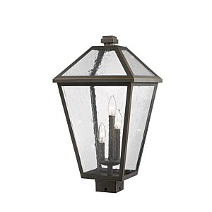 Z-Lite Talbot 3-Light Outdoor Post Mount Fixture Light In Oil Rubbed Bronze