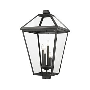 Z-Lite Talbot 4-Light Outdoor Post Mount Fixture Light In Black