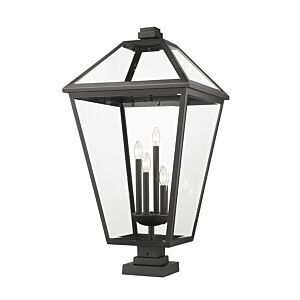 Z-Lite Talbot 4-Light Outdoor Pier Mounted Fixture Light In Black