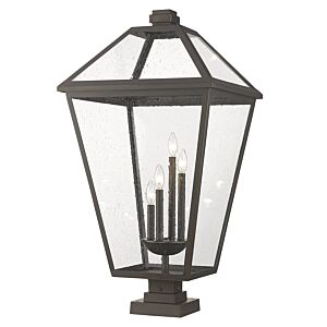 Z-Lite Talbot 4-Light Outdoor Pier Mounted Fixture Light In Oil Rubbed Bronze