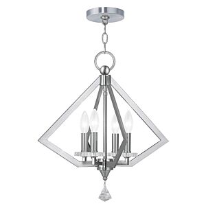 Diamond 4-Light Chandelier in Brushed Nickel