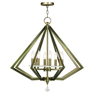 Diamond 8-Light Chandelier in Antique Brass