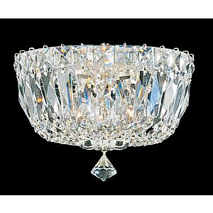 Petit Crystal Deluxe 3-Light Flush Mount Ceiling Light in Silver