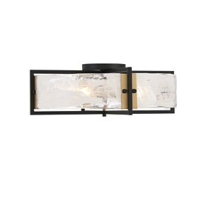 Savoy House Hayward 4 Light Ceiling Light in Matte Black with Warm Brass Accents