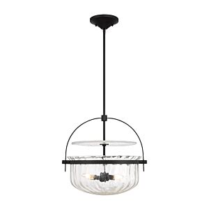 Denmar 4-Light Convertible Semi-Flush or Pendant in Matte Black