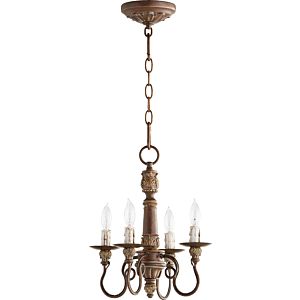 Quorum Salento 4 Light 15 Inch Transitional Chandelier in Vintage Copper