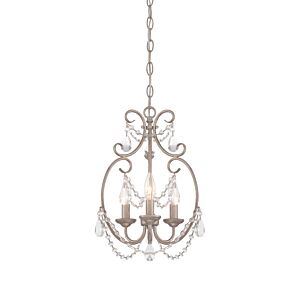 Dahlia 3-Light Mini Chandelier in Aged Platinum