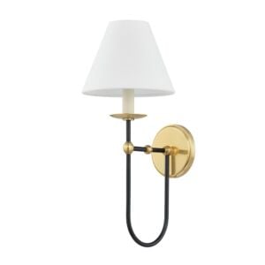 Demarest 1-Light Wall Sconce in Aged Brass with Distressed Bronze