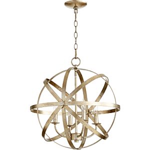 Celeste 4-Light Chandelier in Aged Silver Leaf