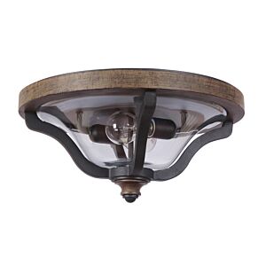 Craftmade Ashwood 7" Outdoor Ceiling Light in Textured Black with Whiskey Barrel