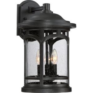 Marblehead 3-Light Outdoor Wall Lantern in Mystic Black