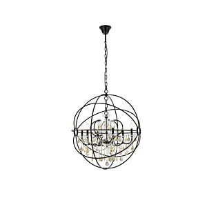 Geneva 6-Light Chandelier in Dark Bronze