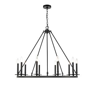 Millennium Florence 10 Light Transitional Chandelier in Matte Black