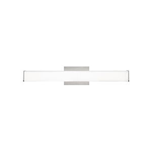 Visual Comfort Modern Lynn 3000K LED 25" Bathroom Vanity Light in Satin Nickel and White Glass