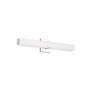 Visual Comfort Modern Milan 3000K LED 24" Bathroom Vanity Light in Chrome and White Acrylic