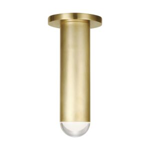 Ebell 1-Light 9.70"H LED Flush Mount in Natural Brass