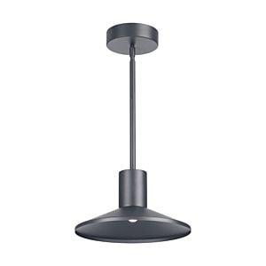 Visual Comfort Modern Ash 12" Outdoor Hanging Light in Charcoal
