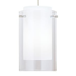 Visual Comfort Modern Echo 9" Pendant Light in Satin Nickel and Clear