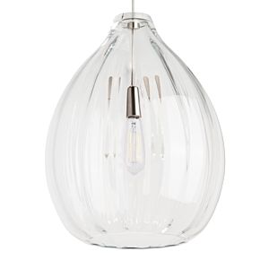 Visual Comfort Modern Harper 2700K LED 20" Pendant Light in Satin Nickel and Clear