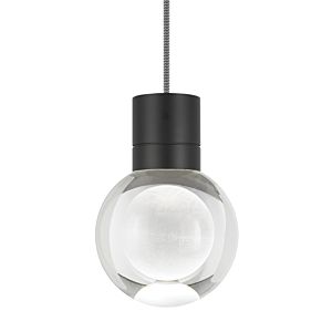 Visual Comfort Modern Mina 3000K-2200K LED 5" Pendant Light in Black and Clear