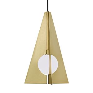 Orbel 1-Light LED Pendant in Aged Brass