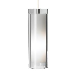 Visual Comfort Modern Sara 11" Pendant Light in Satin Nickel and Clear