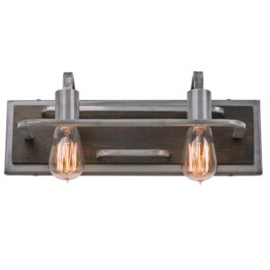 Lofty 2-Light Bathroom Vanity Light in Steel