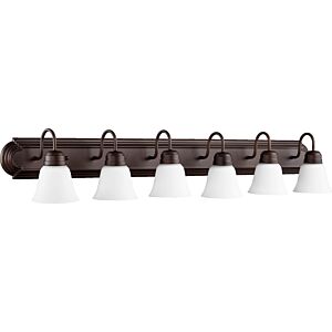 5094 Vanities 6-Light Bathroom Vanity Light in Oiled Bronze w with Satin Opal